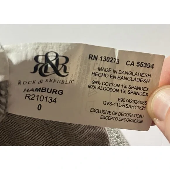 Rock & Republic Womens Hamburg Jeans Gray Denim Size 0 - Picture 5 of 15